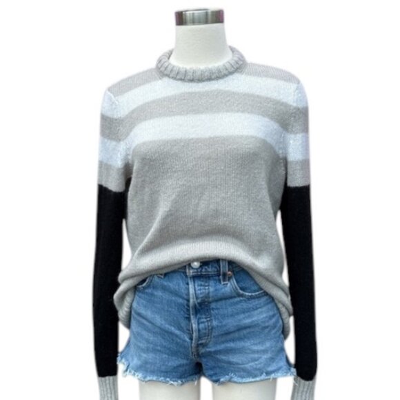 Armani Exchange grey black white crewneck knitted pullover sweater size M - Picture 1 of 6